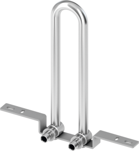 TECEflex Radiator Mounting Set for Compact Radiator with Integrated Valve, Wall-Mounted, Nickel-Plated 20 x 15 mm