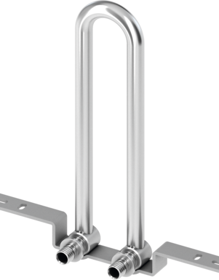 TECEflex Radiator Mounting Set for Compact Radiator with Integrated Valve, Wall-Mounted, Nickel-Plated 20 x 15 mm