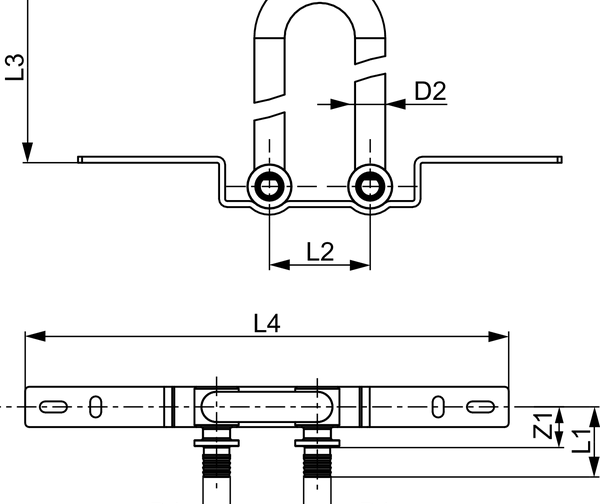 TECEflex Radiator Mounting Set for Compact Radiator with Integrated Valve, Wall-Mounted, Nickel-Plated 20 x 15 mm - 2