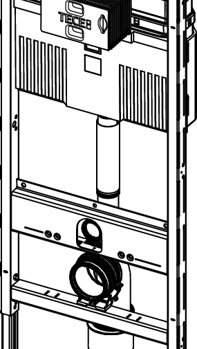 TECEprofil Toilet Module with Uni Cistern, Installation Height 1120 mm - 3