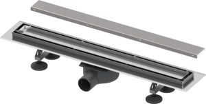 TECElinus shower channel set, flat, cover "2 in 1", with membrane odour trap