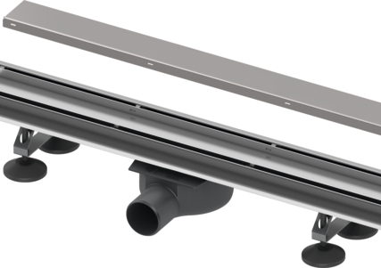 TECElinus shower channel set, flat, cover "2 in 1", with membrane odour trap