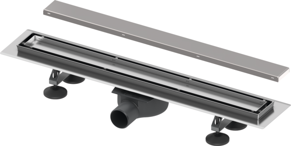 TECElinus shower channel set, flat, cover “2 in 1”, with membrane odour trap