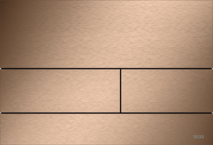 TECEsquare II przycisk spłukujący do WC z metalu z kolorową powierzchnią, spłukiwanie dwoma ilościami wody