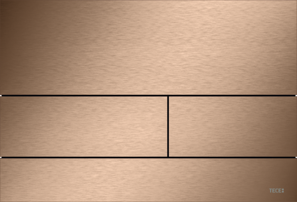 TECEsquare II przycisk spłukujący do WC z metalu z kolorową powierzchnią, spłukiwanie dwoma ilościami wody