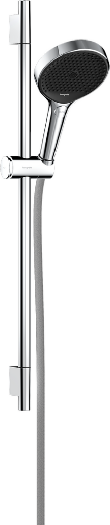 Rainfinity Zestaw prysznicowy 130 3jet EcoSmart z drążkiem S Puro 65 cm PushSlider i tekstylnym wężem Designflex 160 cm