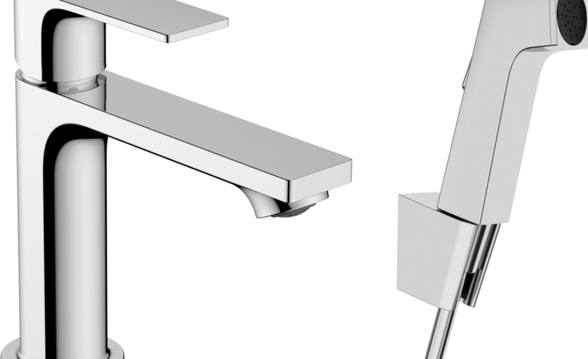 Rebris S Jednouchwytowa bateria umywalkowa 210 z obrotową wylewką i kompletem odpływowym z cięgłem - 4