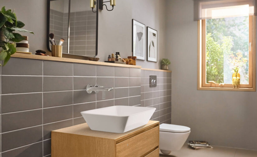 Rebris E Jednouchwytowa bateria umywalkowa z wylewką 20 cm, ścienna, podtynkowa - 3