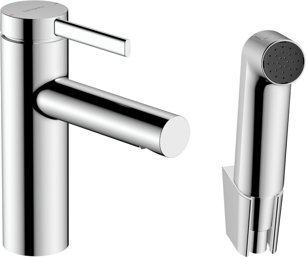 Zesis S Jednouchwytowa bateria umywalkowa 100 z główką Bidette i wężem 160 cm, bez kompletu odpływowego