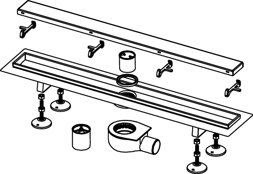 TECElinus kompletna rynna prysznicowa z odwracalnym rusztem ozdobnym „2 w 1”, z syfonem membranowym, 800 mm - 3