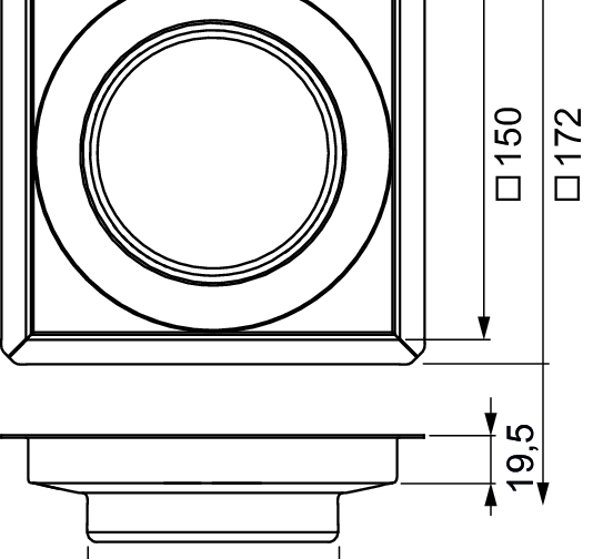 TECEshowerpoint Ablaufset 150 mm für Naturstein, mit Flansch - 2