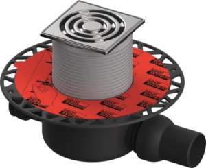 TECEdrainpoint S 122 Ablaufset Norm mit Seal System Universalflansch und Edelstahlrostrahmen