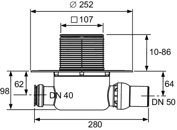 TECEdrainpoint S 122 Ablaufset Norm mit Seal System Universalflansch und Edelstahlrostrahmen - 2