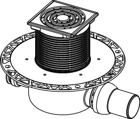 TECEdrainpoint S 122 Ablaufset Norm mit Seal System Universalflansch und Edelstahlrostrahmen - 3