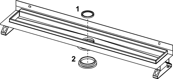TECEdrainline shower channel with wall upstand and Seal System sealing tape, 700 mm - 4