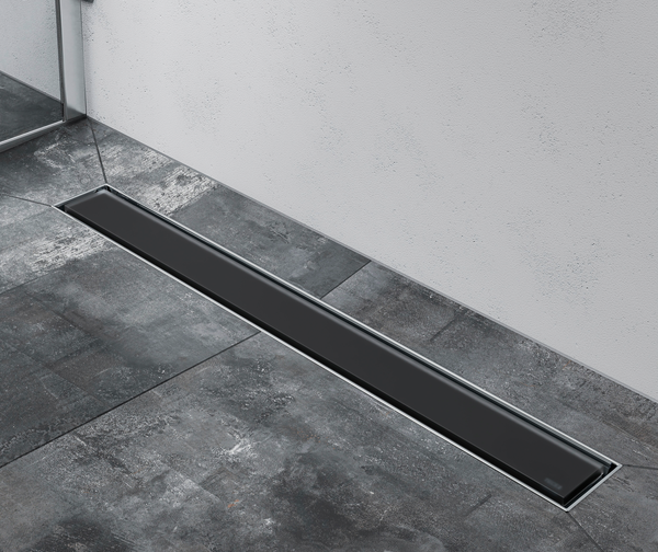 TECEdrainline glass cover for shower channel, satin finish, Satined black glass, 1500 mm - 5