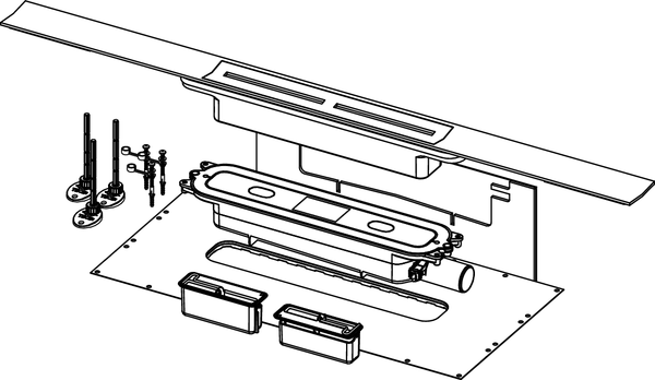 TECEdrainprofile shower profile set with black surface, Black, Brushed, 1000 mm - 2