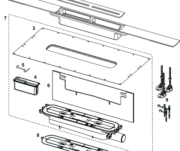 TECEdrainprofile shower profile set with black surface, Black, Brushed, 1000 mm - 3