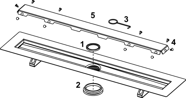 TECEdrainline Duschrinne für Naturstein, mit Seal System Dichtband und Edelstahlträger als Set, 1000 mm - 5