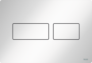 TECEsolid przycisk spłukujący do WC z metalu, spłukiwanie dwoma ilościami wody, biały połysk