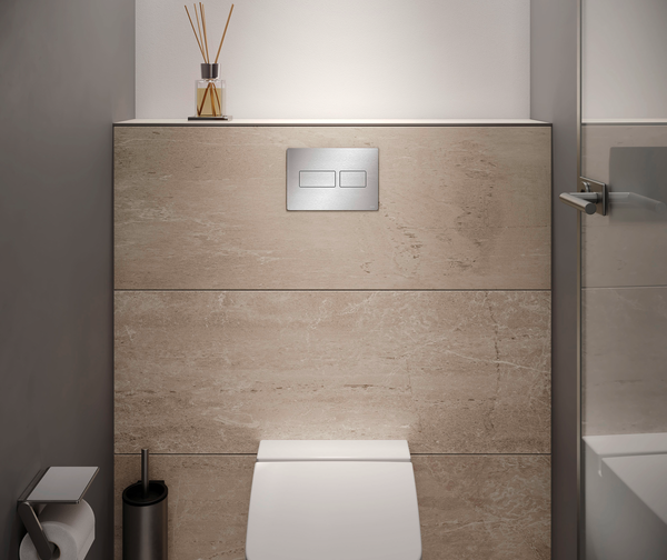 TECEsolid przycisk spłukujący do WC z metalu, spłukiwanie dwoma ilościami wody, biały połysk - 6