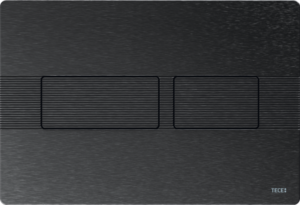 TECEsolid Placa de accionamiento de WC para sistema de doble descarga con superficie texturizada, Grafito cepillado con diseño de línea