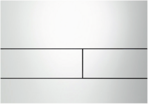 TECEsquare I przycisk spłukujący do WC z metalu, spłukiwanie dwoma ilościami wody, biały połysk