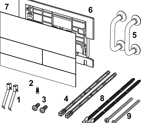 TECEsquare I przycisk spłukujący do WC z metalu, spłukiwanie dwoma ilościami wody, biały połysk - 4
