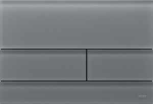 TECEsquare II przycisk spłukujący do WC ze szkła, spłukiwanie dwoma ilościami wody, szkło szare satynowe