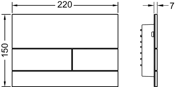 TECEsquare II przycisk spłukujący do WC ze szkła, spłukiwanie dwoma ilościami wody, szkło szare satynowe - 2