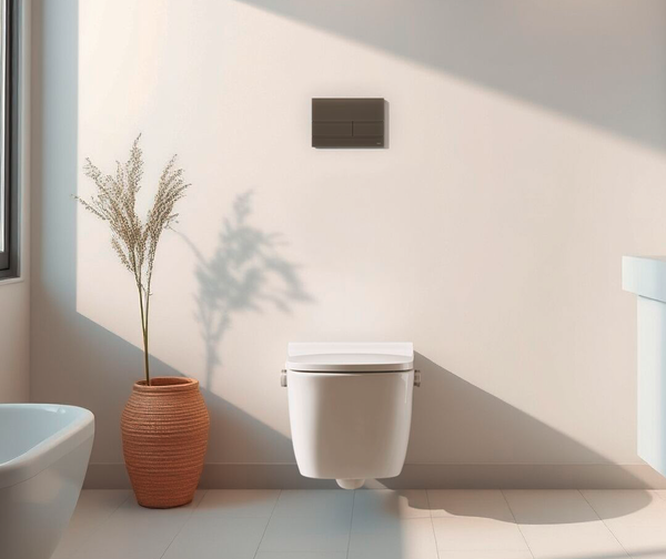 TECEsquare II przycisk spłukujący do WC ze szkła, spłukiwanie dwoma ilościami wody, szkło szare satynowe - 7