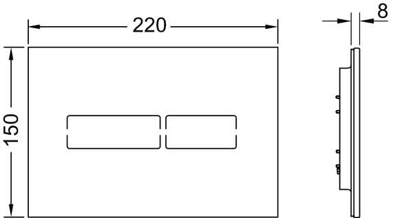 TECElux mini przycisk spłukujący z funkcją elektronicznego spłukiwania bezdotykowego, szkło czarne połysk - 2
