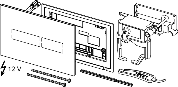 TECElux mini przycisk spłukujący z funkcją elektronicznego spłukiwania bezdotykowego, szkło czarne połysk - 3
