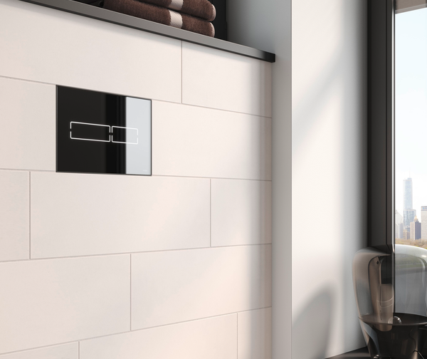 TECElux mini przycisk spłukujący z funkcją elektronicznego spłukiwania bezdotykowego, szkło czarne połysk - 7