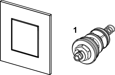 TECEnow przycisk spłukujący do pisuaru U 1 z kartuszem, tworzywo, czarny połysk - 4