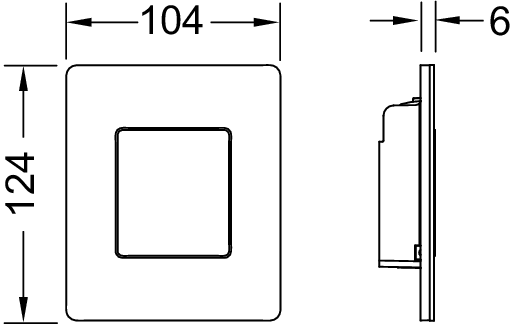 TECEsolid przycisk spłukujący do pisuaru U 1 z kartuszem, metal, chrom połysk - 2