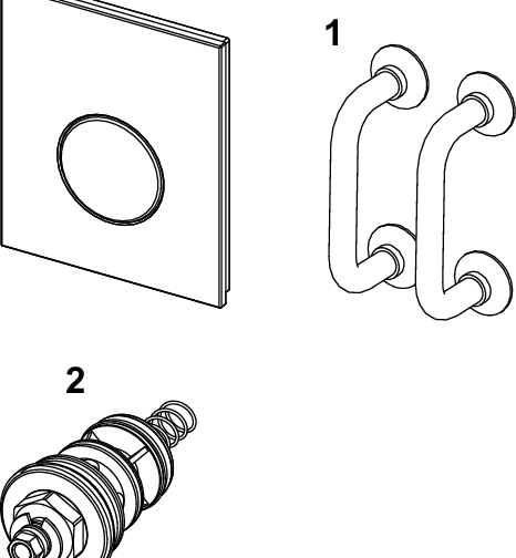 TECEloop przycisk spłukujący do pisuaru U 1 z kartuszem, szkło, szkło białe połysk, przycisk chrom połysk - 4