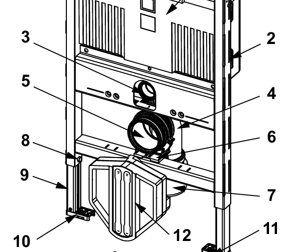 TECEprofil toilet module with Uni 750-cistern, installation height 750 mm - 4