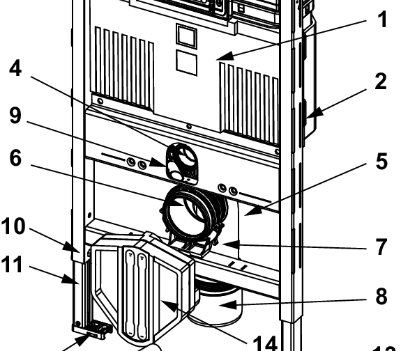 TECEprofil toilet module with Uni cistern, installation height 820 mm - 4