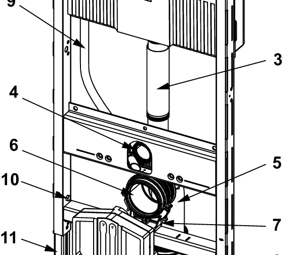 TECEprofil toilet module with Uni cistern, for universal connection of a shower toilet, installation height 1120 mm - 4