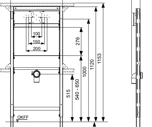 TECEprofil washstand module for sink, installation height 1120 mm - 2