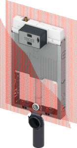 TECEbox toilet module with Octa II cistern, 8 cm, for wall-hung toilet, installation height 1075 mm