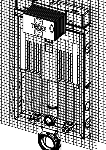 TECEbox toilet module with Octa II cistern, 8 cm, for wall-hung toilet, installation height 1075 mm - 3