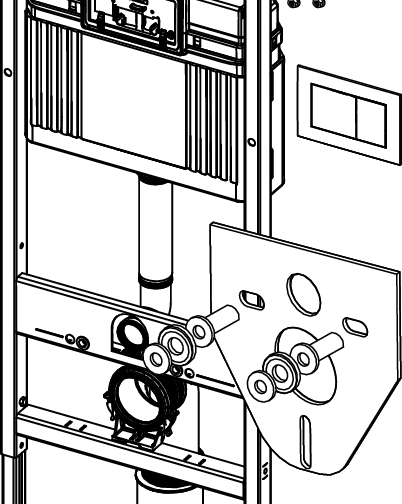 TECEbase toilet module with Base cistern, including TECEnow white flush plate, installation height 1120 mm - 3