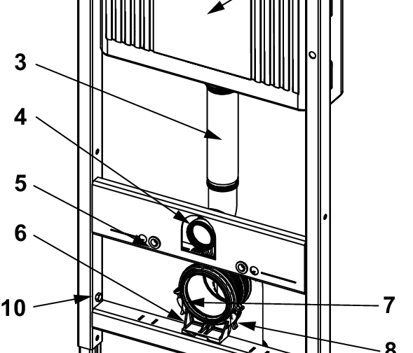 TECEbase toilet module with Base cistern, including TECEnow white flush plate, installation height 1120 mm - 4