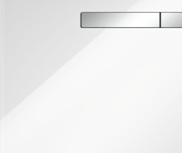 TECElux glass facing with manual actuation unit, Polished white glass, bright chrome buttons - 1