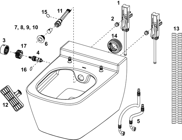 TECEone shower toilet, cold water - 7