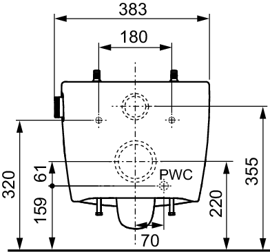 TECEneo shower toilet, cold water, white - 2