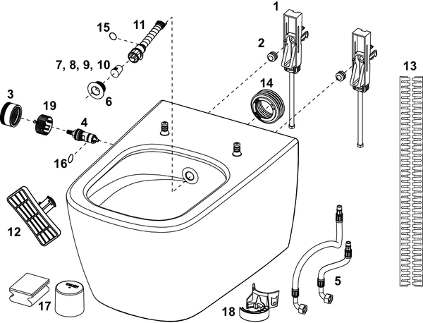 TECEneo shower toilet, cold water, white - 6