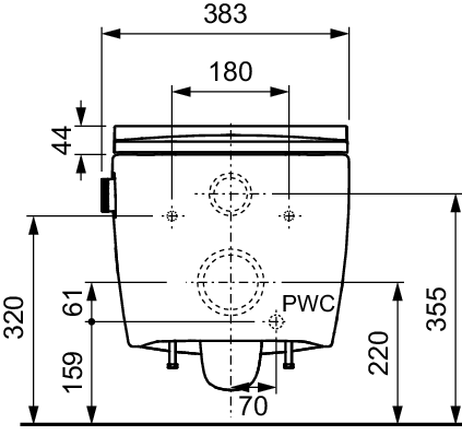 TECEneo set, cold water and seat/lid SLIM - 3